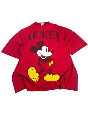 Vintage Mickey Inc Disney T Shirt Men’s OSFA 3XL Red Oversized Unisex Spellout